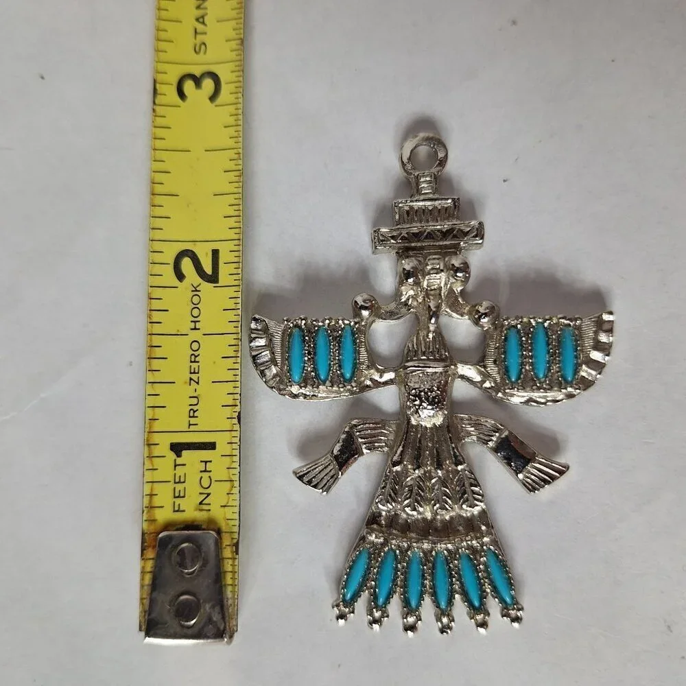 Vintage Turquoise Nightwing Talisman Southwestern Pendant